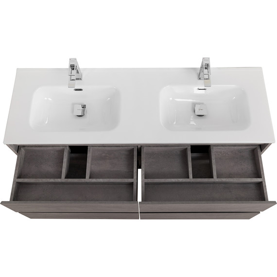 Тумба подвесная с раковиной BelBagno KRAFT-1400-4C-SO-2-CG 140 см, Cemento Grigio фото 7