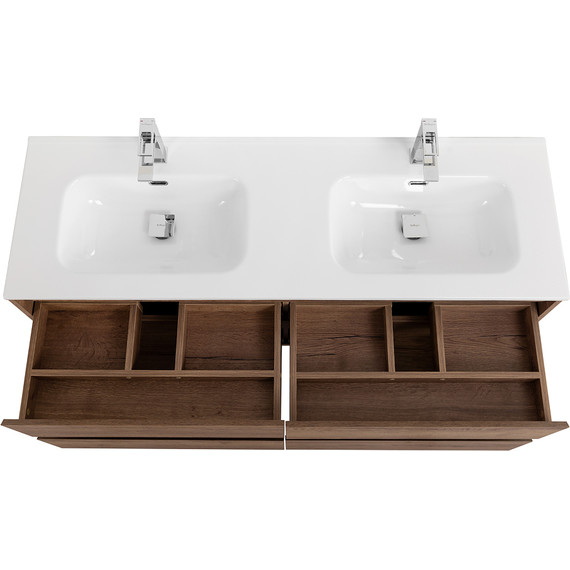 Тумба подвесная с раковиной BelBagno KRAFT-1200-4C-SO-2-RT 120 см, Rovere Tabacco фото 7