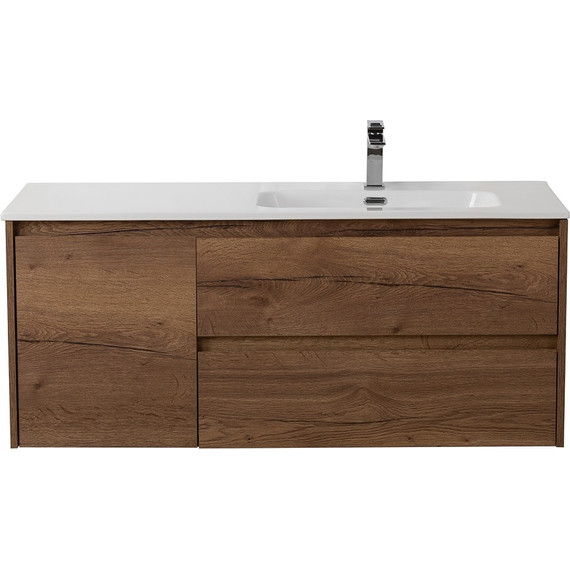 Тумба подвесная с раковиной BelBagno KRAFT-1000-2C-1A-SO-RT-R 100 см, Rovere Tabacco фото 