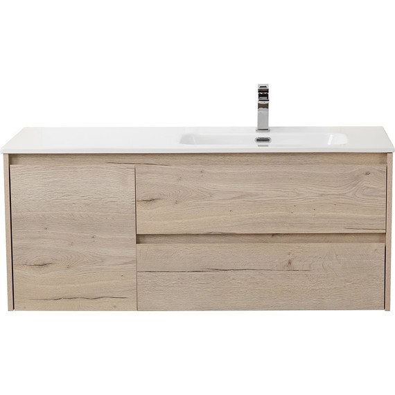 Тумба подвесная с раковиной BelBagno KRAFT-1200-2C-1A-SO-RGB-R 120 см, Rovere Galifax Bianco фото 