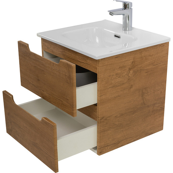 Тумба подвесная с раковиной BelBagno ETNA-500-2C-SO-RN 50 см (раковина BB500ETL) Rovere Nature, Цвет фасада: Rovere Nature фото 9