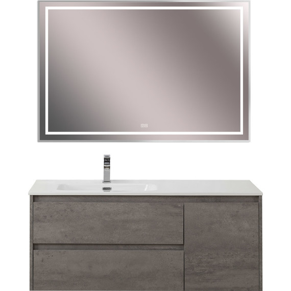 Тумба подвесная с раковиной BelBagno KRAFT-1200-2C-1A-SO-CG-L 120 см, Cemento Grigio фото 10