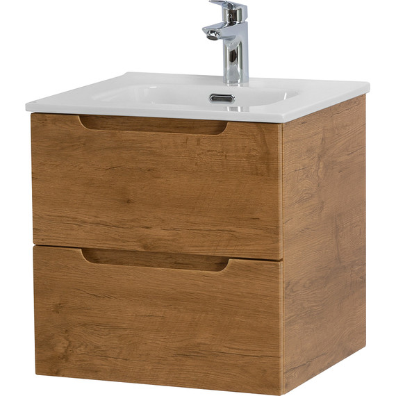 Тумба подвесная с раковиной BelBagno ETNA-500-2C-SO-RN 50 см (раковина BB500ETL) Rovere Nature, Цвет фасада: Rovere Nature фото 2