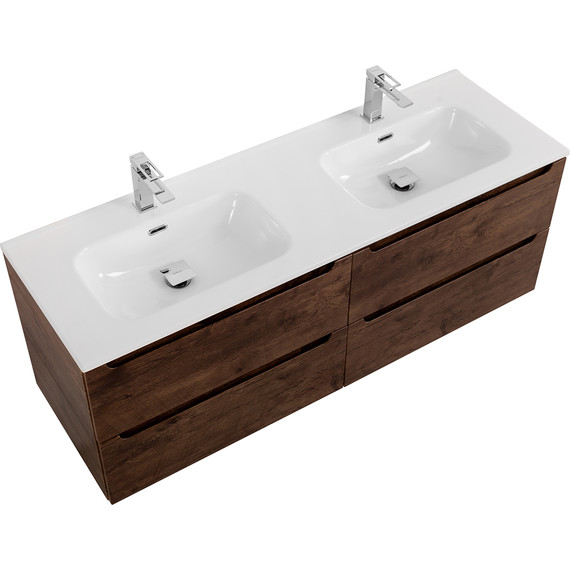 Тумба подвесная с раковиной BelBagno ETNA-1200-4C-SO-2-RW 120 см (раковина BB1200-2-ETL) Rovere Moro, Цвет фасада: Rovere Moro фото 3