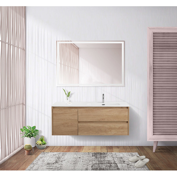 Тумба подвесная с раковиной BelBagno KRAFT-1200-2C-1A-SO-RNN-R 120 см, Rovere Nebrasca Nature фото 14