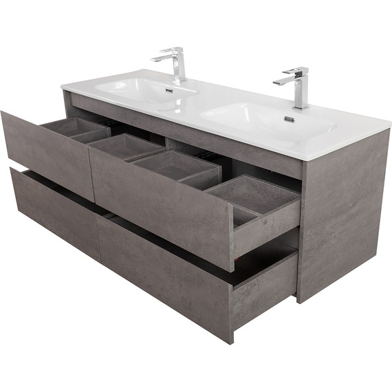 Тумба подвесная с раковиной BelBagno KRAFT-1200-4C-SO-2-CG 120 см, Cemento Grigio фото 9