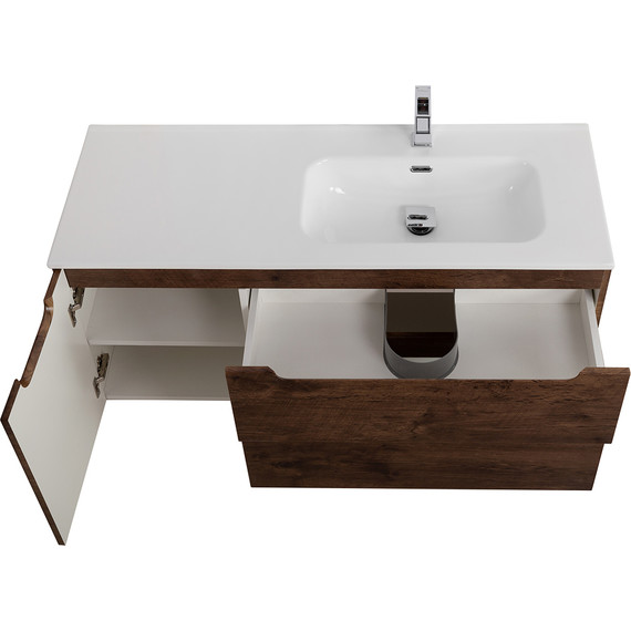 Тумба подвесная с раковиной BelBagno ETNA-1200-2C-1A-SO-RW-R 120 см (раковина BB1200ETL-R) Rovere Moro, Цвет фасада: Rovere Moro фото 7