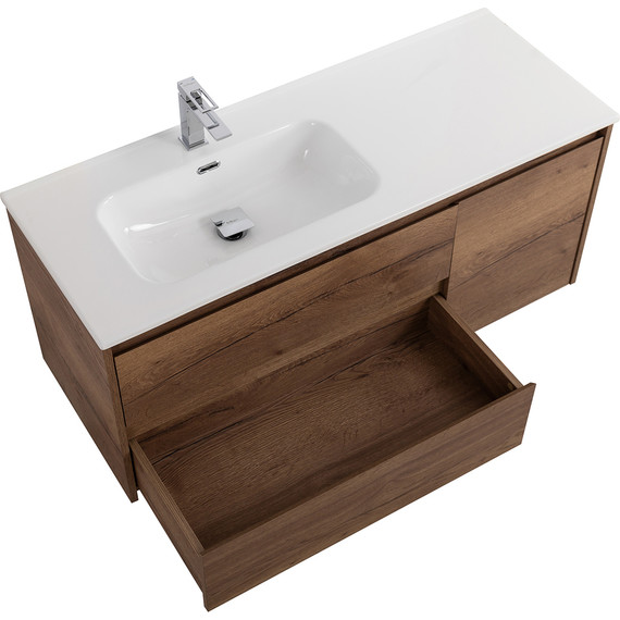 Тумба подвесная с раковиной BelBagno KRAFT-1200-2C-1A-SO-RT-L 120 см, Rovere Tabacco фото 3