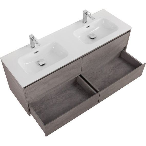 Тумба подвесная с раковиной BelBagno KRAFT-1200-4C-SO-2-CG 120 см, Cemento Grigio фото 4