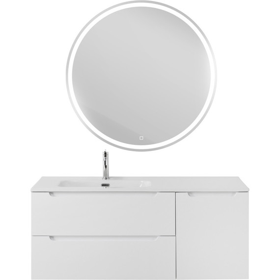 Тумба подвесная с раковиной BelBagno ETNA-1200-2C-1A-SO-BL-L 120 см (раковина BB1200ETL-L) Bianco Lucido, Цвет фасада: Bianco Lucido фото 10