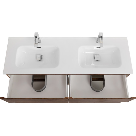 Тумба подвесная с раковиной BelBagno ETNA-1200-4C-SO-2-RW 120 см (раковина BB1200-2-ETL) Rovere Moro, Цвет фасада: Rovere Moro фото 8