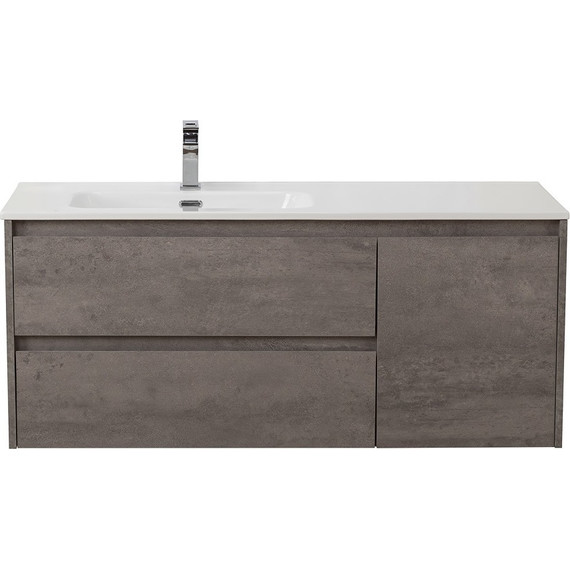 Тумба подвесная с раковиной BelBagno KRAFT-1200-2C-1A-SO-CG-L 120 см, Cemento Grigio фото 