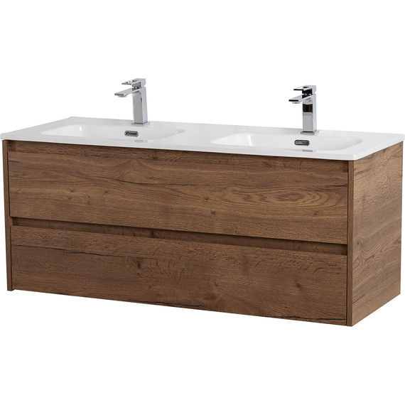 Тумба подвесная с раковиной BelBagno KRAFT-1200-2C-SO-2-RT 120 см, Rovere Tabacco фото 2