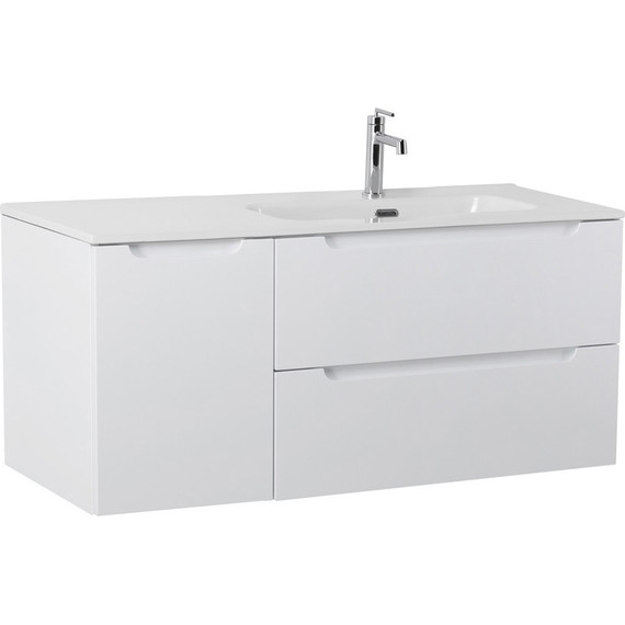 Тумба подвесная с раковиной BelBagno ETNA-1200-2C-1A-SO-BL-R 120 см (раковина BB1200ETL-R) Bianco Lucido, Цвет фасада: Bianco Lucido фото 4