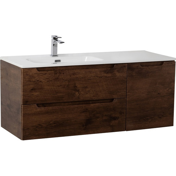 Тумба подвесная с раковиной BelBagno ETNA-1000-2C-1A-SO-RW-L 100 см (раковина BB1000ETL-L) Rovere Moro, Цвет фасада: Rovere Moro фото 2