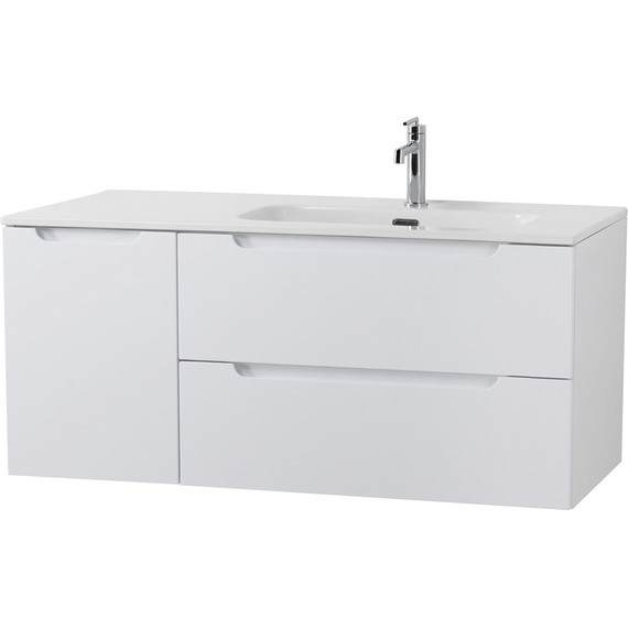 Тумба подвесная с раковиной BelBagno ETNA-1200-2C-1A-SO-BL-R 120 см (раковина BB1200ETL-R) Bianco Lucido, Цвет фасада: Bianco Lucido фото 2