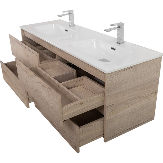 Тумба подвесная с раковиной BelBagno KRAFT-1200-4C-SO-2-RGB 120 см, Rovere Galifax Bianco фото 9