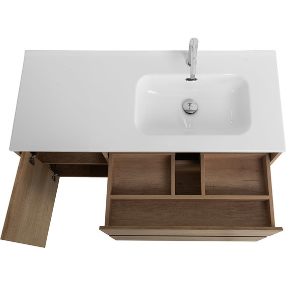 Тумба подвесная с раковиной BelBagno KRAFT-1000-2C-1A-SO-RNN-R 100 см, Rovere Nebrasca Nature фото 9