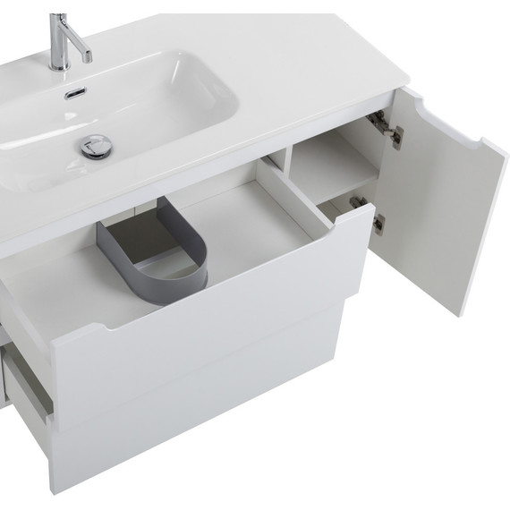 Тумба подвесная с раковиной BelBagno ETNA-1000-2C-1A-SO-BL-L 100 см (раковина BB1000ETL-L) Bianco Lucido, Цвет фасада: Bianco Lucido фото 11