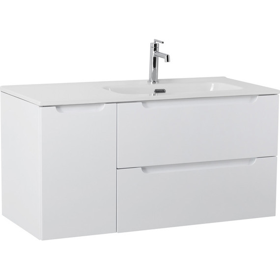 Тумба подвесная с раковиной BelBagno ETNA-1000-2C-1A-SO-BL-R 100 см (раковина BB1000ETL-R) Bianco Lucido, Цвет фасада: Bianco Lucido - 5 Тумба подвесная с раковиной BelBagno ETNA-1000-2C-1A-SO-BL-R 100 см (раковина BB1000ETL-R) Bianco Lucido, Цвет фасада: Bianco Lucido фото 5