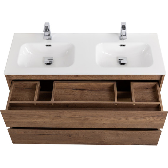 Тумба подвесная с раковиной BelBagno KRAFT-1200-2C-SO-2-RT 120 см, Rovere Tabacco фото 5