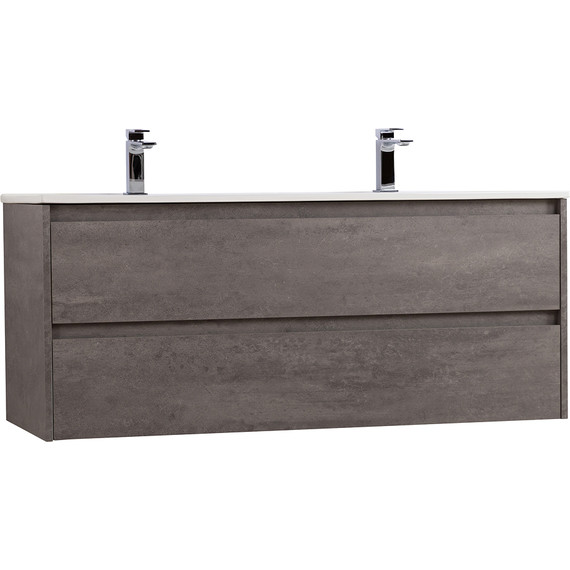 Тумба подвесная с раковиной BelBagno KRAFT-1200-2C-SO-2-CG 120 см, Cemento Grigio фото 2