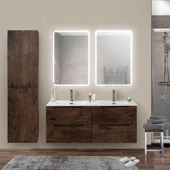 Тумба подвесная с раковиной BelBagno ETNA-1200-4C-SO-2-RW 120 см (раковина BB1200-2-ETL) Rovere Moro, Цвет фасада: Rovere Moro фото 10