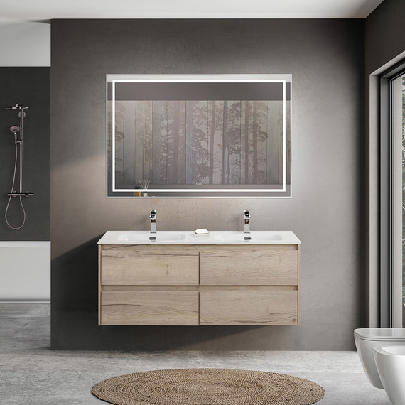 Тумба подвесная с раковиной BelBagno KRAFT-1200-4C-SO-2-RGB 120 см, Rovere Galifax Bianco фото 11