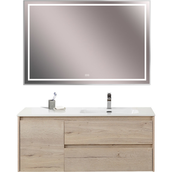 Тумба подвесная с раковиной BelBagno KRAFT-1200-2C-1A-SO-RGB-R 120 см, Rovere Galifax Bianco фото 11