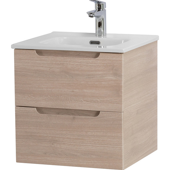 Тумба подвесная с раковиной BelBagno ETNA-500-2C-SO-RG 50 см (раковина BB500ETL) Rovere Grigio, Цвет фасада: Rovere Grigio фото 2