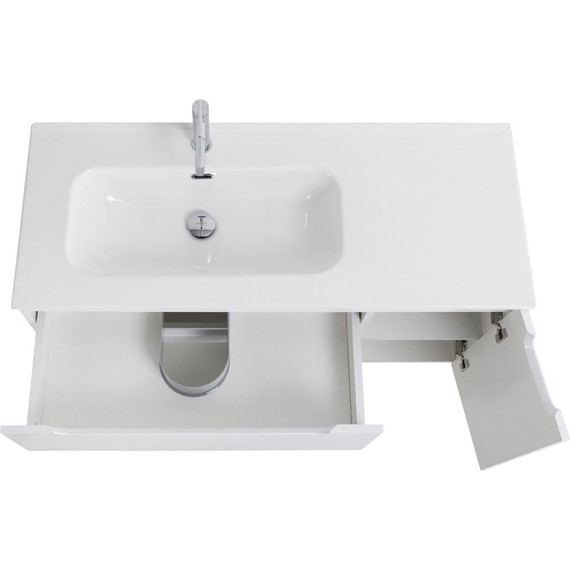 Тумба подвесная с раковиной BelBagno ETNA-1200-2C-1A-SO-BL-L 120 см (раковина BB1200ETL-L) Bianco Lucido, Цвет фасада: Bianco Lucido фото 3