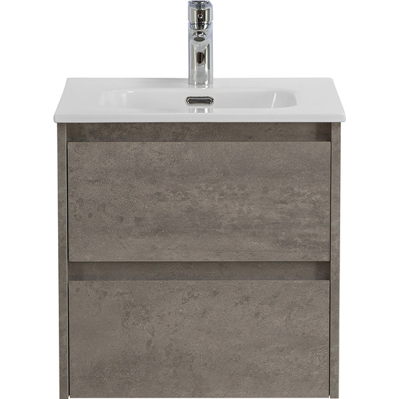 Тумба подвесная с раковиной BelBagno KRAFT-500-2C-SO-CG 50 см, Cemento Grigio, Цвет фасада: Cemento Grigio фото 
