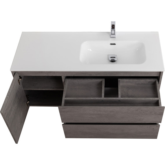 Тумба подвесная с раковиной BelBagno KRAFT-1200-2C-1A-SO-CG-R 120 см, Cemento Grigio - 7 Тумба подвесная с раковиной BelBagno KRAFT-1200-2C-1A-SO-CG-R 120 см, Cemento Grigio фото 7