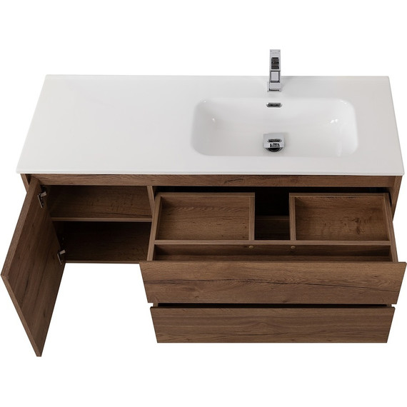 Тумба подвесная с раковиной BelBagno KRAFT-1200-2C-1A-SO-RT-R 120 см, Rovere Tabacco фото 7