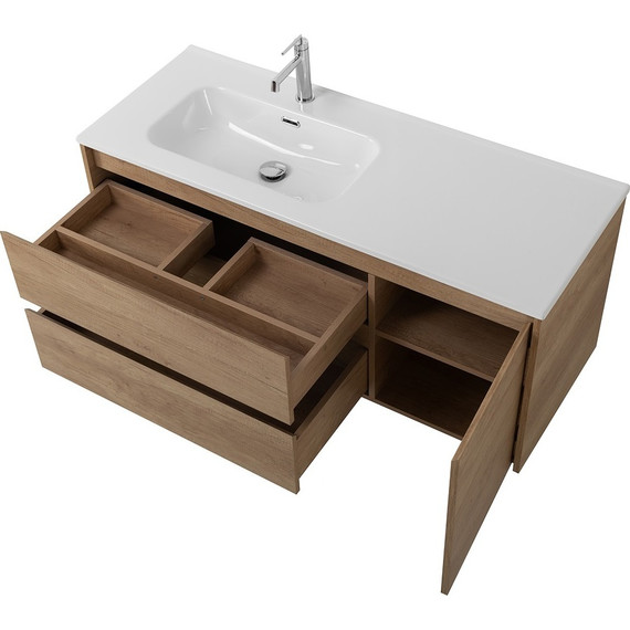 Тумба подвесная с раковиной BelBagno KRAFT-1200-2C-1A-SO-RNN-L 120 см, Rovere Nebrasca Nature - 8 Тумба подвесная с раковиной BelBagno KRAFT-1200-2C-1A-SO-RNN-L 120 см, Rovere Nebrasca Nature фото 8