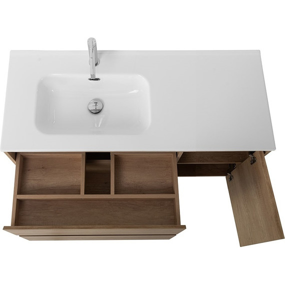 Тумба подвесная с раковиной BelBagno KRAFT-1000-2C-1A-SO-RNN-L 100 см, Rovere Nebrasca Nature фото 8