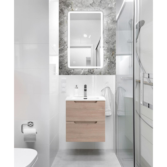 Тумба подвесная с раковиной BelBagno ETNA-500-2C-SO-RG 50 см (раковина BB500ETL) Rovere Grigio, Цвет фасада: Rovere Grigio фото 9
