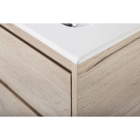 Тумба подвесная с раковиной BelBagno KRAFT-500-2C-SO-RGB 50 см, Rovere Galifax Bianco, Цвет фасада: Rovere Galifax Bianco фото 4