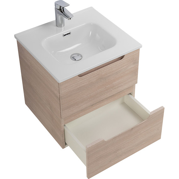 Тумба подвесная с раковиной BelBagno ETNA-500-2C-SO-RG 50 см (раковина BB500ETL) Rovere Grigio, Цвет фасада: Rovere Grigio фото 4