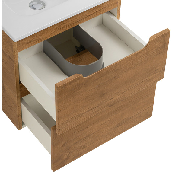 Тумба подвесная с раковиной BelBagno ETNA-500-2C-SO-RN 50 см (раковина BB500ETL) Rovere Nature, Цвет фасада: Rovere Nature фото 7