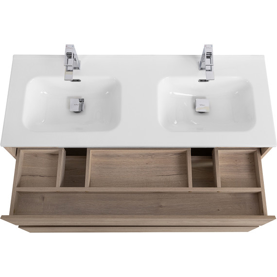 Тумба подвесная с раковиной BelBagno KRAFT-1200-2C-SO-2-RGB 120 см, Rovere Galifax Bianco фото 5