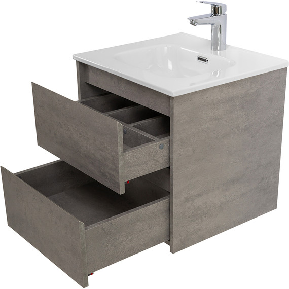 Тумба подвесная с раковиной BelBagno KRAFT-500-2C-SO-CG 50 см, Cemento Grigio, Цвет фасада: Cemento Grigio - 8 Тумба подвесная с раковиной BelBagno KRAFT-500-2C-SO-CG 50 см, Cemento Grigio, Цвет фасада: Cemento Grigio фото 8