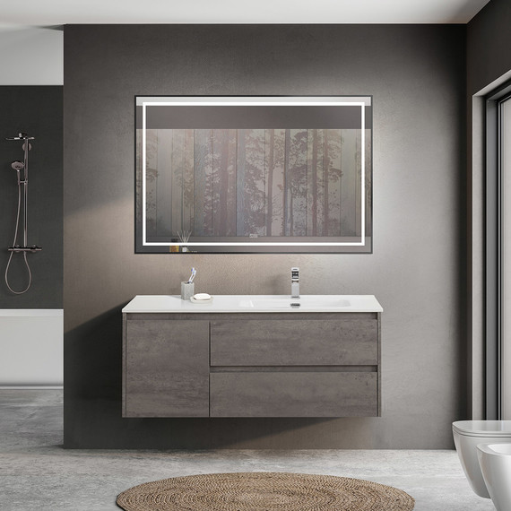 Тумба подвесная с раковиной BelBagno KRAFT-1200-2C-1A-SO-CG-R 120 см, Cemento Grigio - 9 Тумба подвесная с раковиной BelBagno KRAFT-1200-2C-1A-SO-CG-R 120 см, Cemento Grigio фото 9