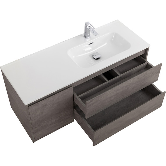 Тумба подвесная с раковиной BelBagno KRAFT-1200-2C-1A-SO-CG-R 120 см, Cemento Grigio - 4 Тумба подвесная с раковиной BelBagno KRAFT-1200-2C-1A-SO-CG-R 120 см, Cemento Grigio фото 4
