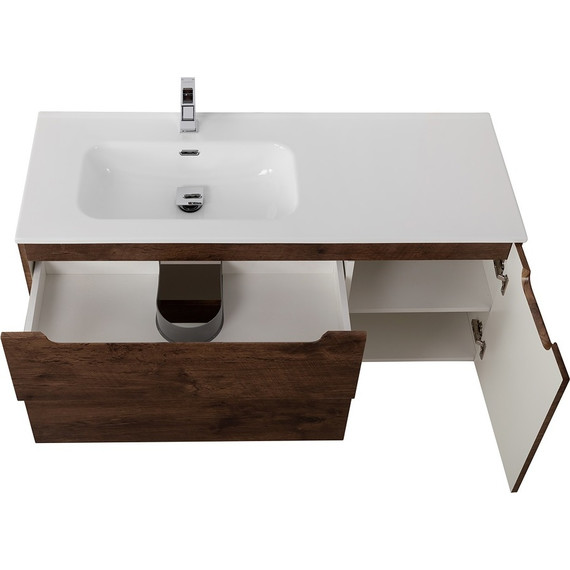 Тумба подвесная с раковиной BelBagno ETNA-1200-2C-1A-SO-RW-L 120 см (раковина BB1200ETL-L) Rovere Moro, Цвет фасада: Rovere Moro - 4 Тумба подвесная с раковиной BelBagno ETNA-1200-2C-1A-SO-RW-L 120 см (раковина BB1200ETL-L) Rovere Moro, Цвет фасада: Rovere Moro фото 4