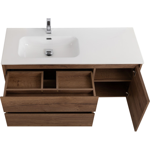 Тумба подвесная с раковиной BelBagno KRAFT-1200-2C-1A-SO-RT-L 120 см, Rovere Tabacco фото 7