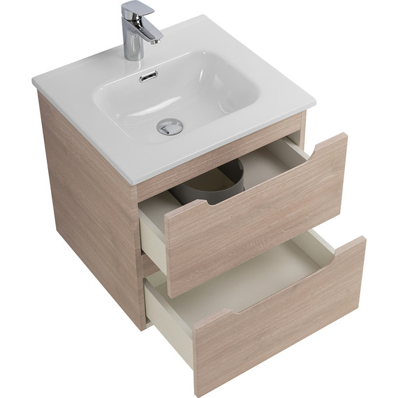 Тумба подвесная с раковиной BelBagno ETNA-500-2C-SO-RG 50 см (раковина BB500ETL) Rovere Grigio, Цвет фасада: Rovere Grigio фото 5