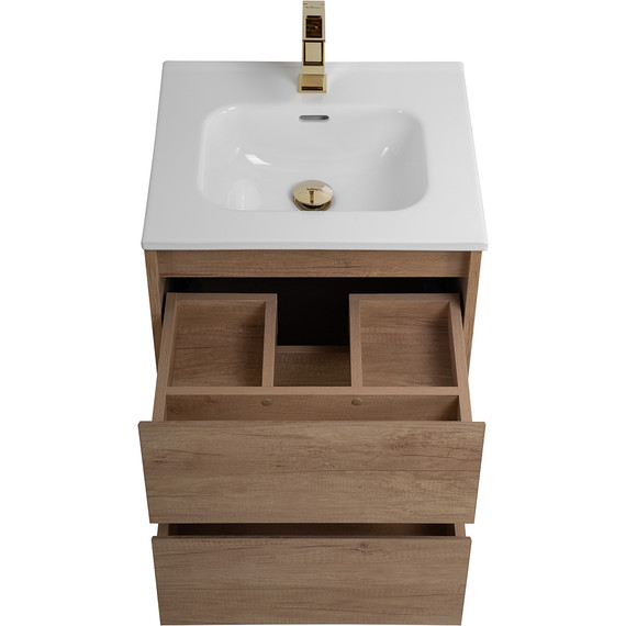 Тумба подвесная с раковиной BelBagno KRAFT-500-2C-SO-RNN 50 см, Rovere Nebrasca Nature, Цвет фасада: Rovere Nebrasca Nature фото 7