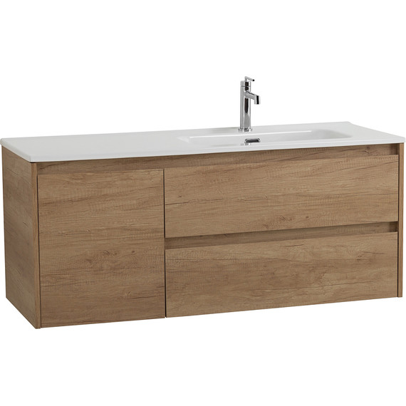 Тумба подвесная с раковиной BelBagno KRAFT-1200-2C-1A-SO-RNN-R 120 см, Rovere Nebrasca Nature фото 5