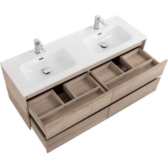 Тумба подвесная с раковиной BelBagno KRAFT-1200-4C-SO-2-RGB 120 см, Rovere Galifax Bianco фото 6